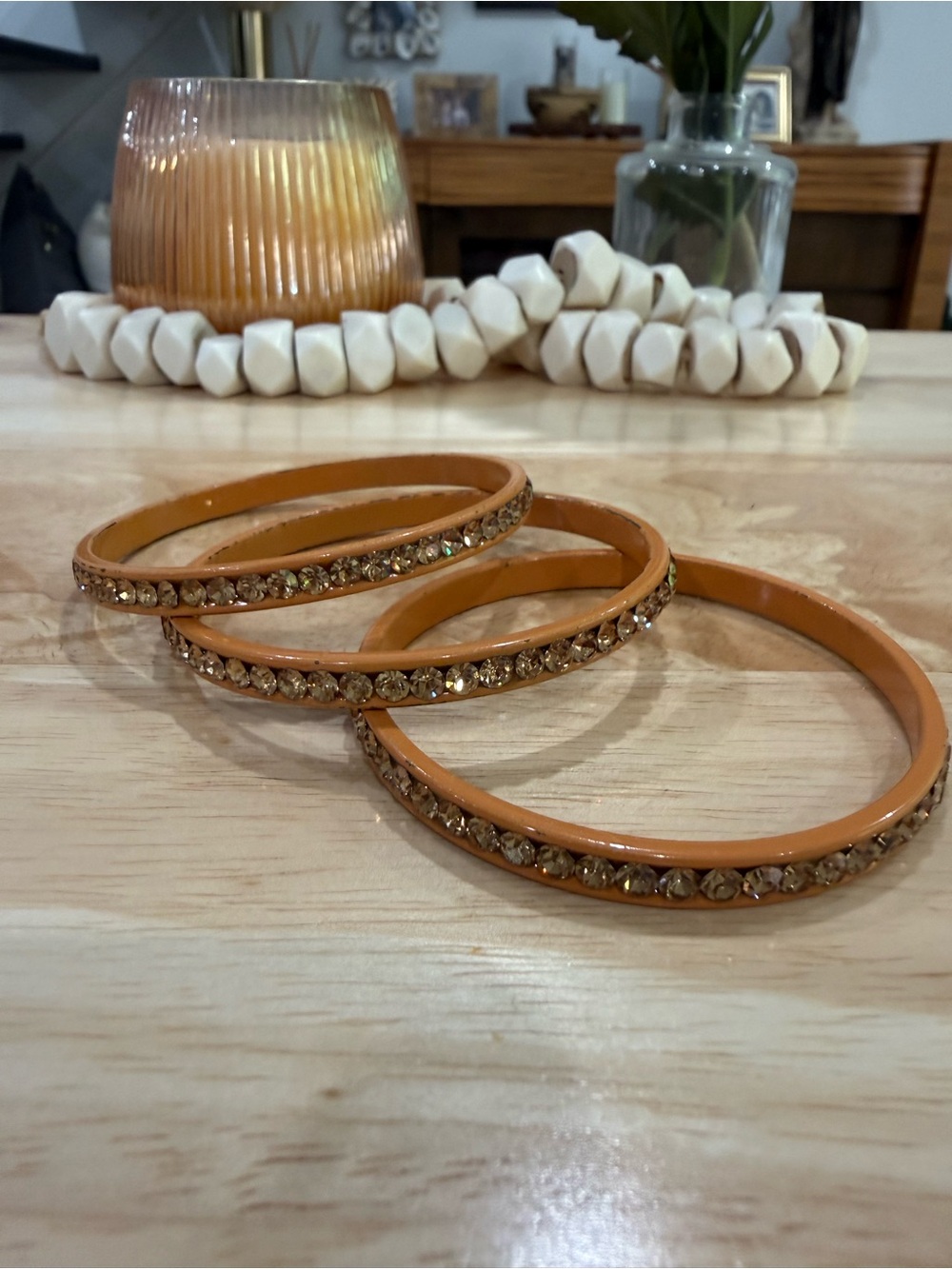Crystal Accent Orange Bangle Bracelet Set - Women Jewelry